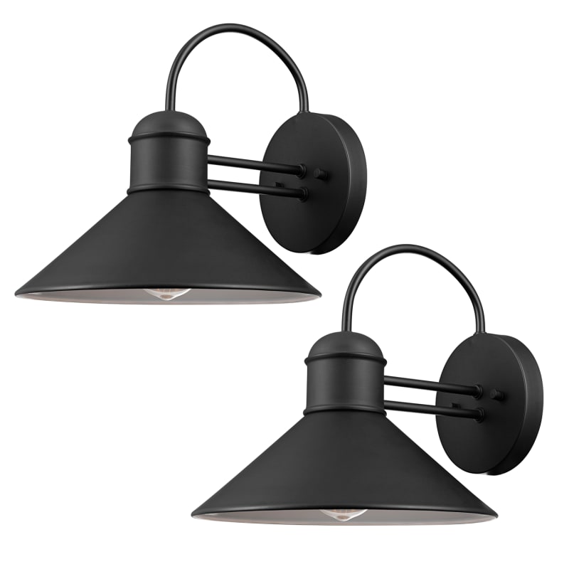 Globe Electric 44165 Sebastien Single Light 11-1/32" High Outdoor Wall Sconce - Set of (2) Sconces Black Outdoor Lighting Wall Sconces