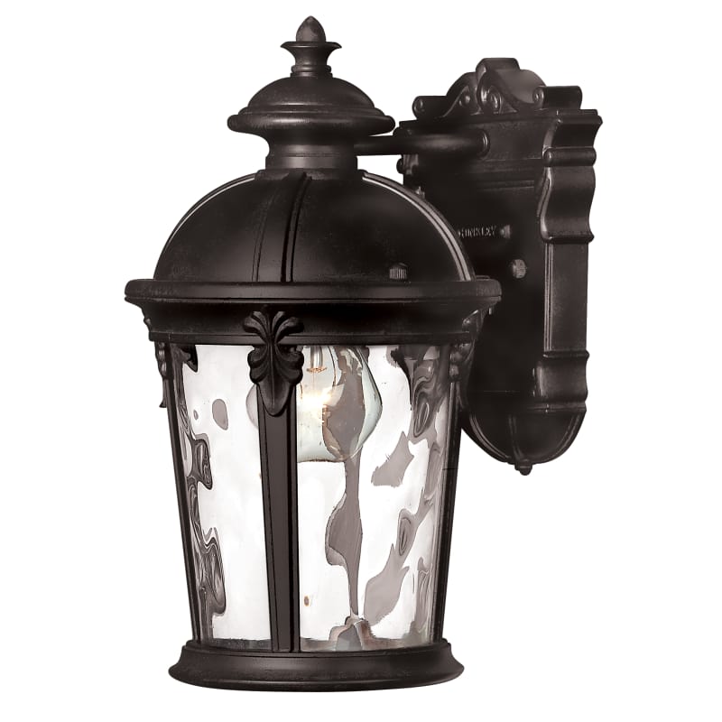 Hinkley Lighting 1890BK 12.5  Height 1-Light Lantern Outdoor Wall Sconce in Black from the Windsor Collection