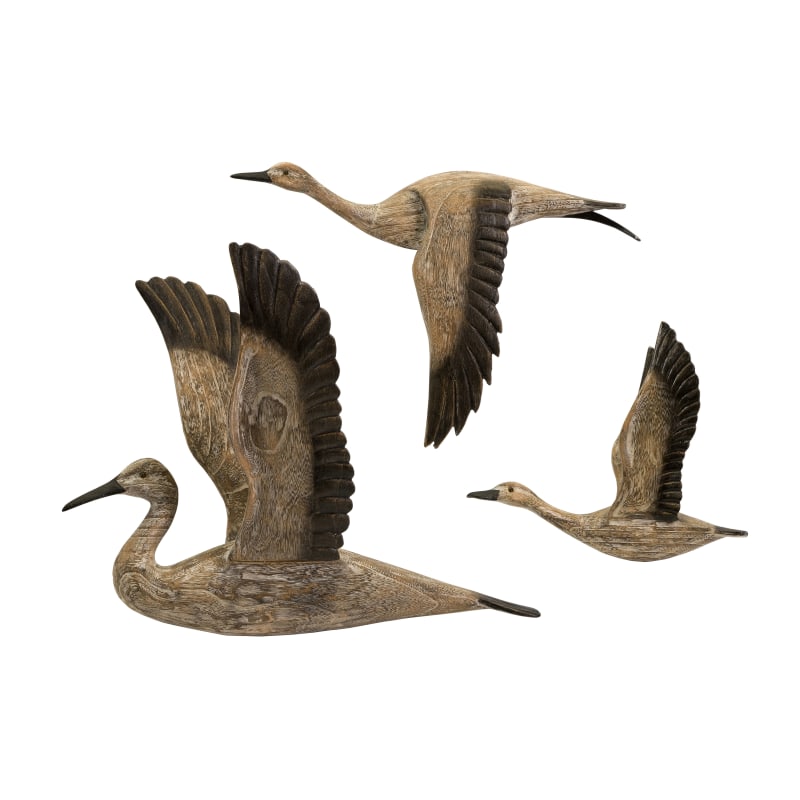 Imax Reeds Migration Wood Wall Decor - Set of 3