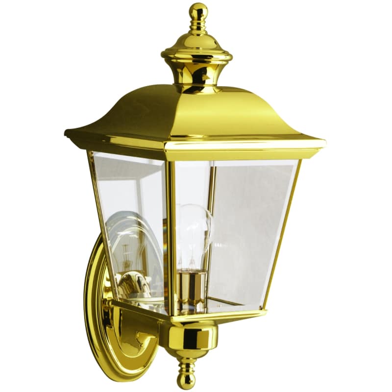 Kichler 9712 Lifetime Finish Bay Shore 1 Light 16" Outdoor Wall Light Polished Brass Outdoor Lighting Wall Sconces NULL