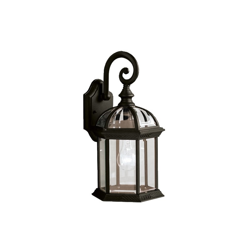 Kichler 9735 Barrie 16" Outdoor Wall Light with Beveled Glass Panels Black Outdoor Lighting Wall Sconces Outdoor Wall Sconces
