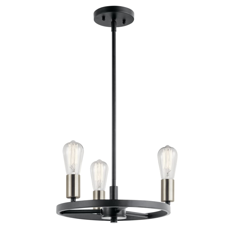 Kichler 44197 Matte Black Kichler 44197 Brooklyn 3 Light 14" Wide Mini Chandelier