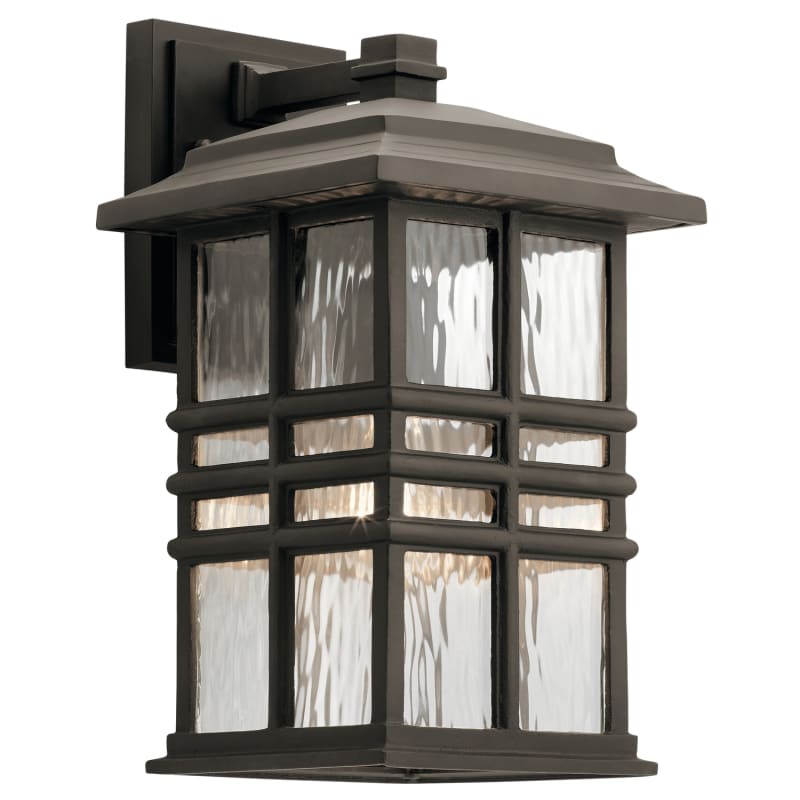 Kichler 49830 Beacon Square Single Light 14" Tall Outdoor Wall Sconce Olde Bronze Outdoor Lighting Wall Sconces