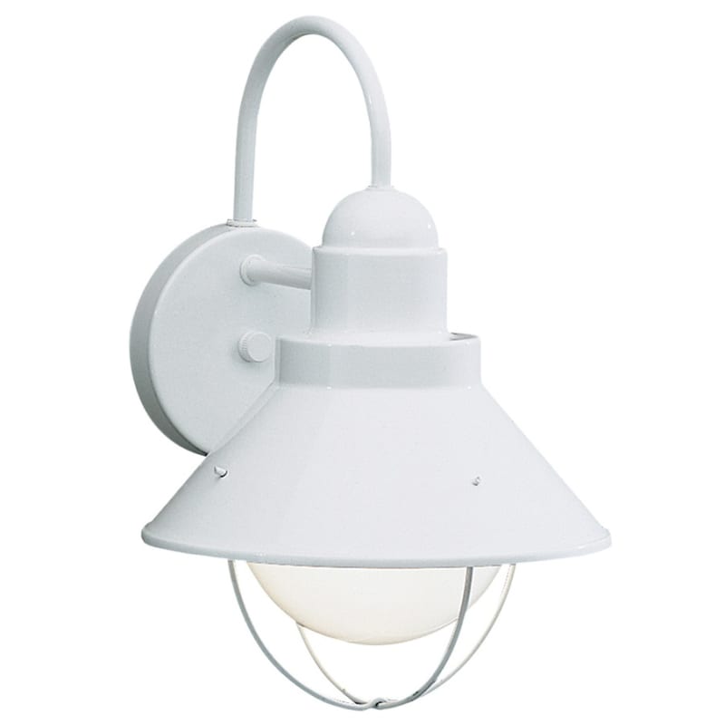Kichler 9022 Seaside Single Light 12" Tall Outdoor Wall Sconce White Outdoor Lighting Wall Sconces Outdoor Wall Sconces