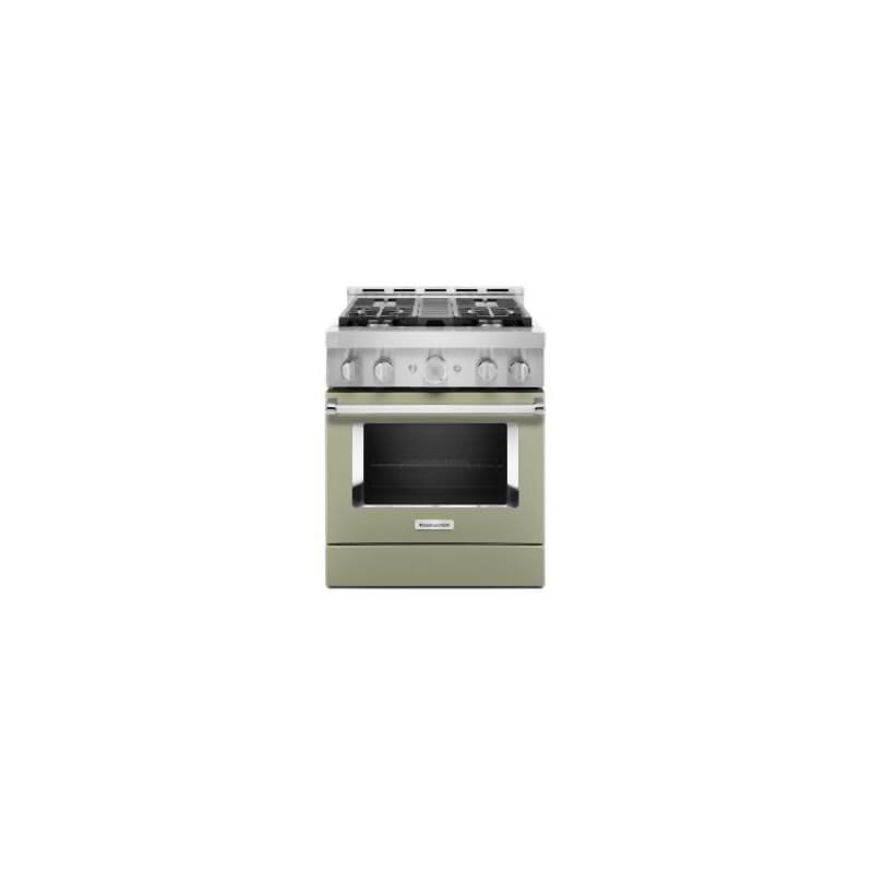 KitchenAid – Commercial-Style 4.1 Cu. Ft. Slide-In Gas True Convection Range with Self-Cleaning – Avocado cream