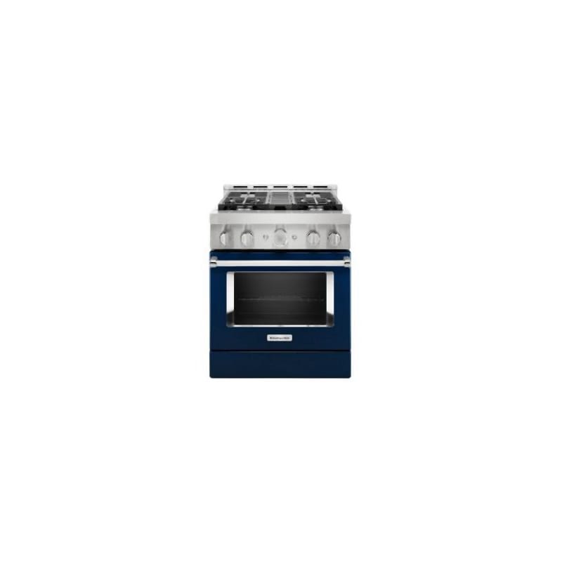 KitchenAid – Commercial-Style 4.1 Cu. Ft. Slide-In Gas True Convection Range with Self-Cleaning – Ink blue