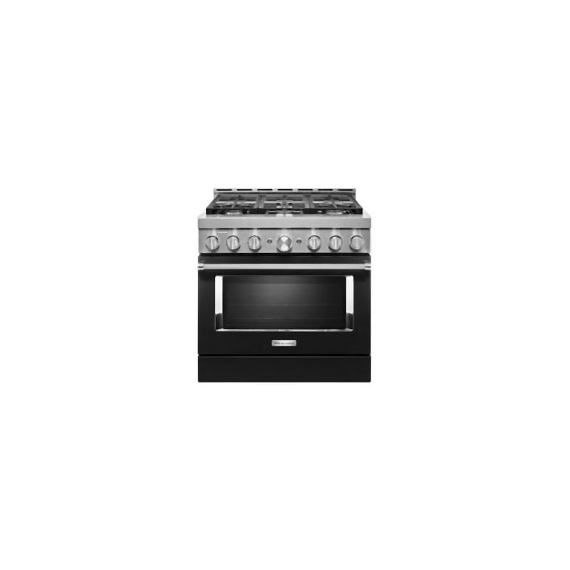 KitchenAid – Commercial-Style 5.1 Cu. Ft. Slide-In Gas True Convection Range with Self-Cleaning – Imperial black