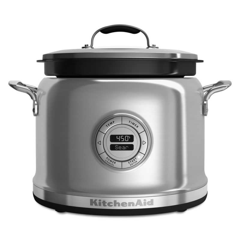 KitchenAid KMC4241 4 Qt. Multi Cooker with 12-Hour Programming Stainless Small Cooking Appliances Slow Cookers Countertop Slow Cookers