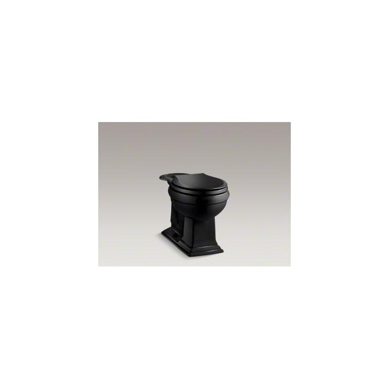 Kohler K-4387-7 Memoirs Round Front Comfort Height Toilet Bowl - Less Seat Black Black Fixture Toilet Bowl Only