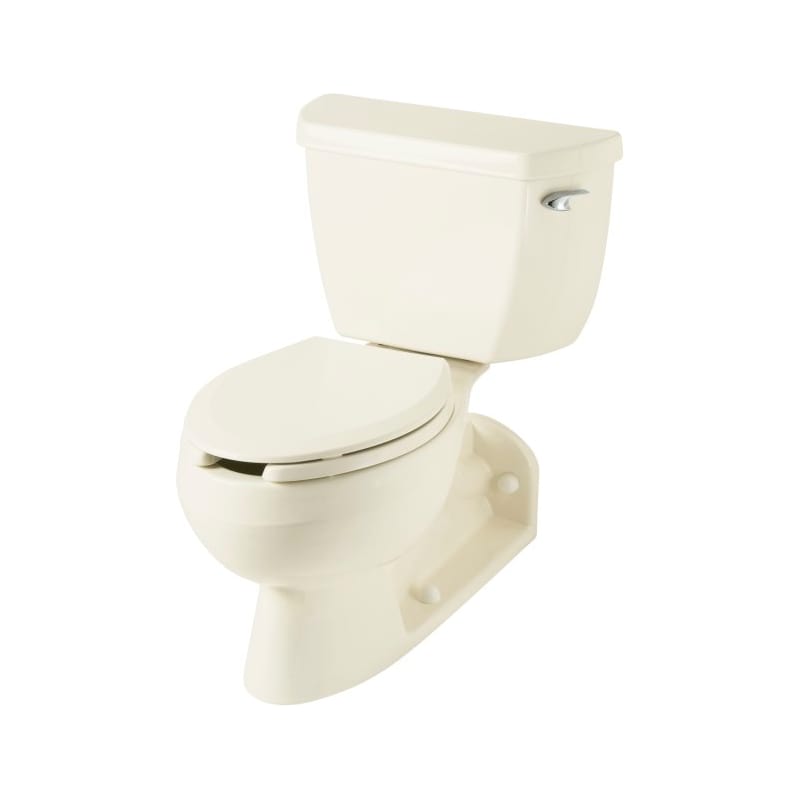 Kohler K-3554-RA-0 Barrington Two Piece Elongated Toilet with Rear Outlet 4 Rough In and Right Hand Trip Lever White Fixture Toilet Two-Piece