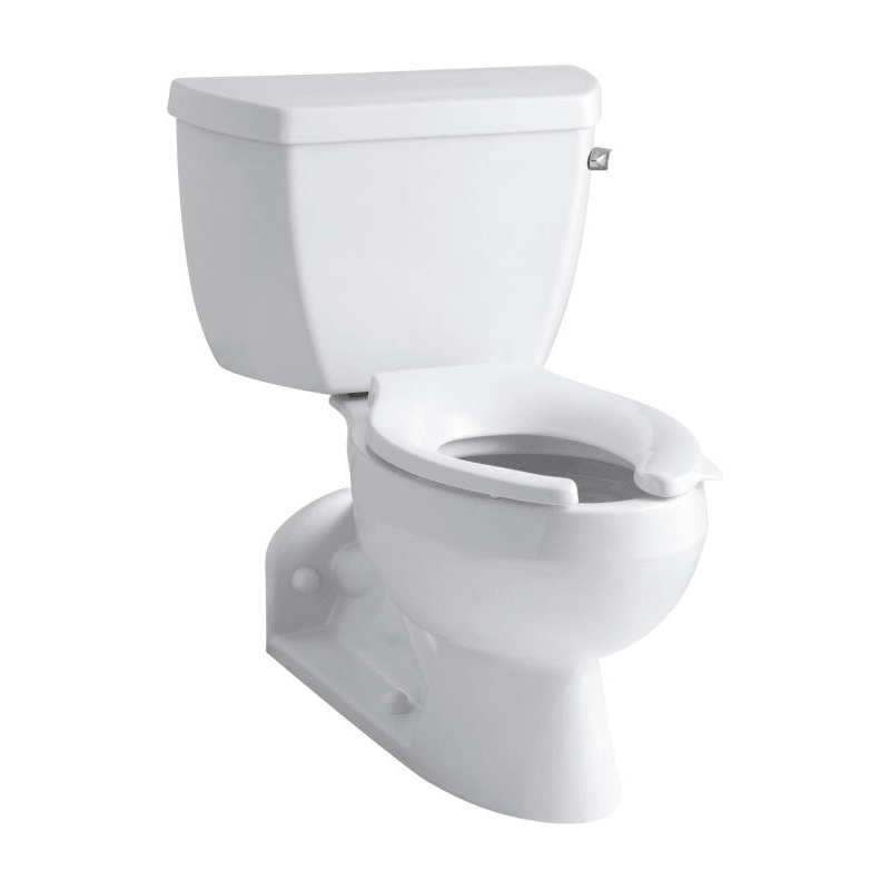 Kohler K-3652-RA-0 Pressure Lite Toilet with Elongated Bowl and Right-Hand Trip Lever from the Barrington Series White Fixture Toilet Two-Piece