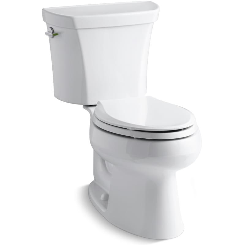Kohler K-3988-0 Wellworth Dual Flush Two-Piece Elongated Toilet - Less Seat White Fixture Toilet Two-Piece Elongated
