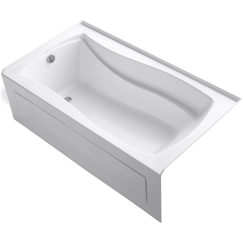 Kohler K-1229-La Mariposa Collection 66  Three Wall Alcove Soaking Bath Tub - White