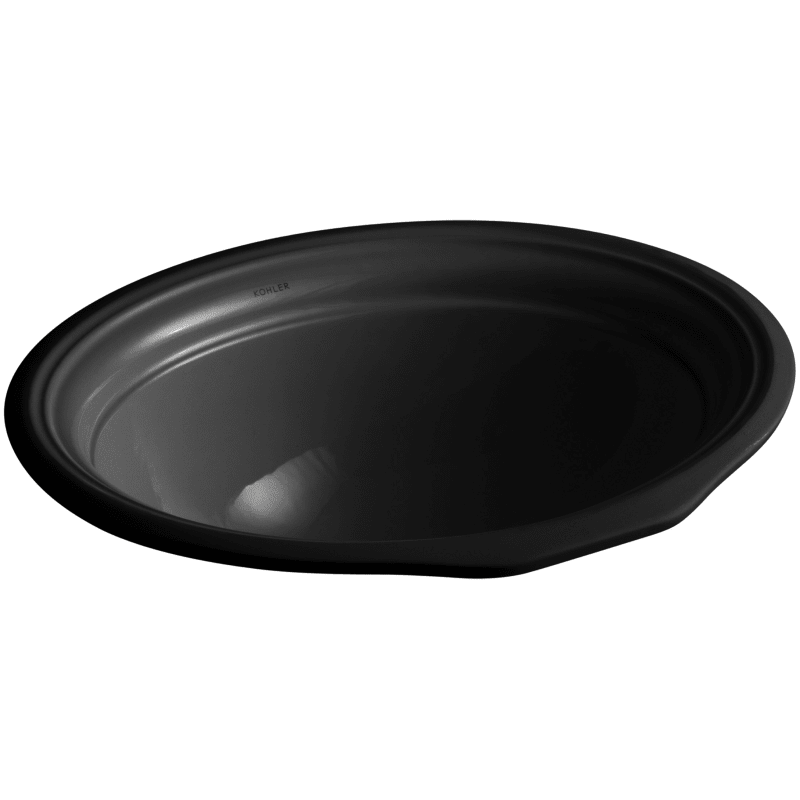 KOHLER Devonshire Black Black Undermount Oval Bathroom Sink with Overflow