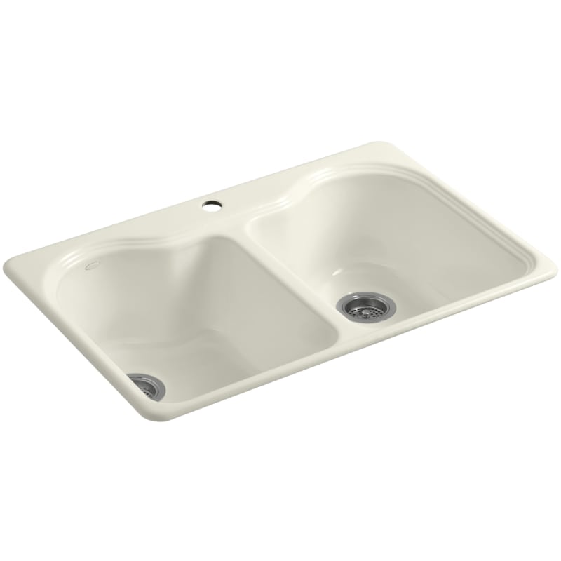 Kohler K 5818 1 Hartland 33 Double Basin Top Mount Enameled Kohler K 5818 1 Hartland 33 Double Basin Top Mount Enameled