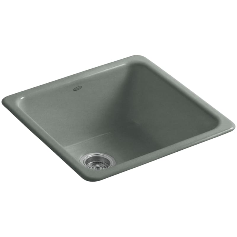 KOHLER Iron/Tones 20.875-in x 20.875-in Basalt Single-Basin Cast Iron Commercial/Residential Kitchen Sink