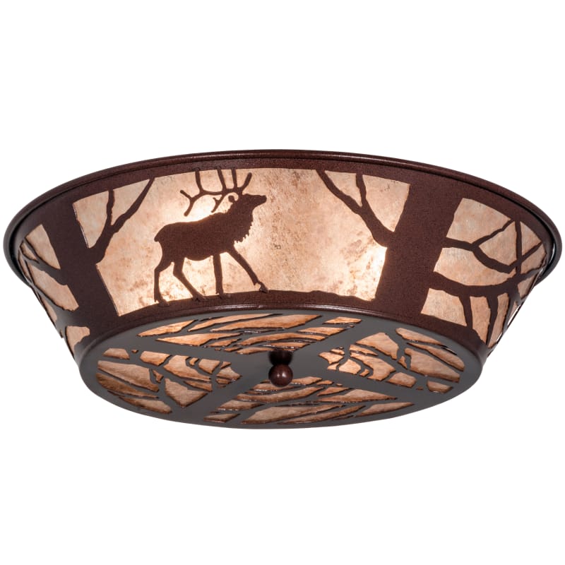 Meyda Tiffany 15311 Elk On The Loose 4 Light 22 Wide Flush