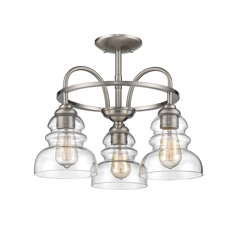 Millennium Lighting 7353 Brighton 3 Light 16" Wide Semi Flush Ceiling Fixture