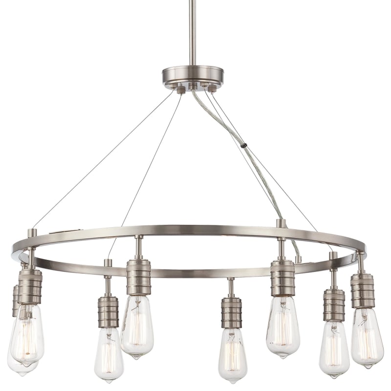 Minka Lavery Chandeliers Downtown Edison 8-Light Brushed Nickel Chandelier 4138-84