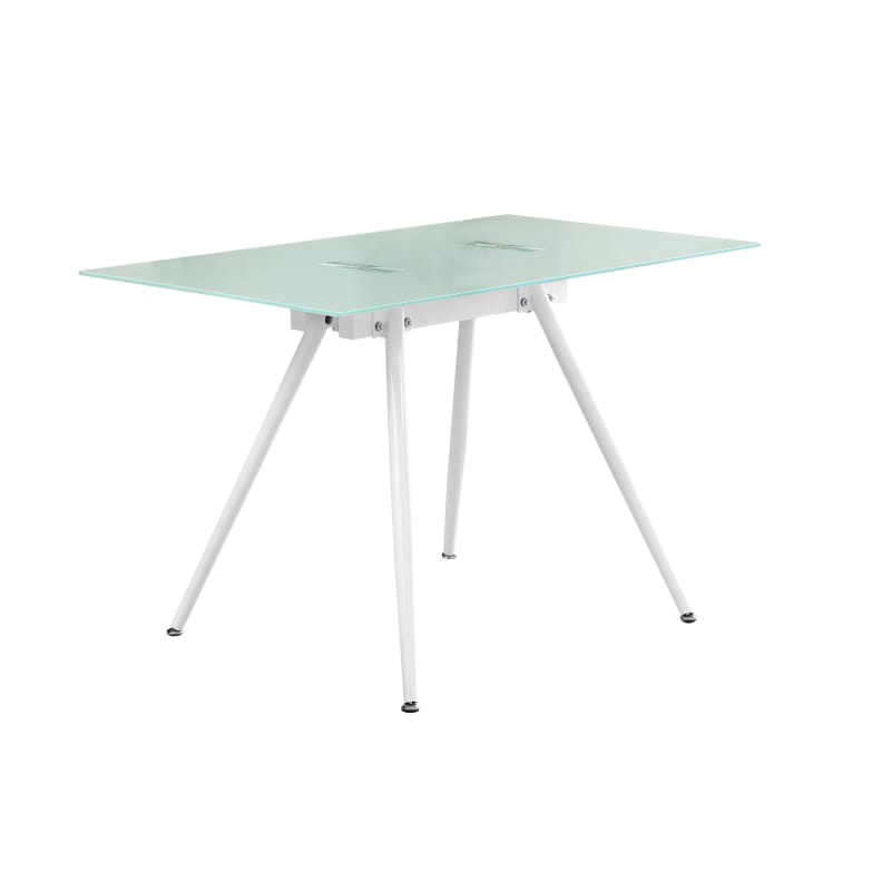 Monarch Specialties I 1032 48 Inch Wide Glass Top Metal Dining Table