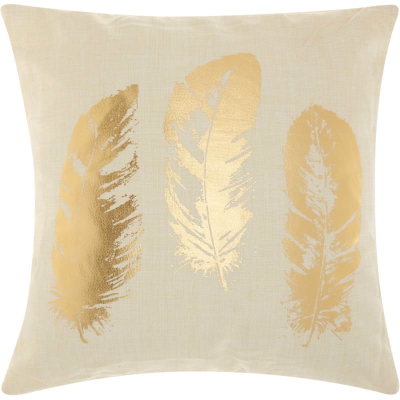 Upc 798019035938 Antique Gold Feather Throw Pillow Mina