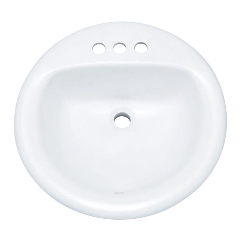 proflo pf194r rockaway 19 circular vitreous china drop in bathroom sink - white
