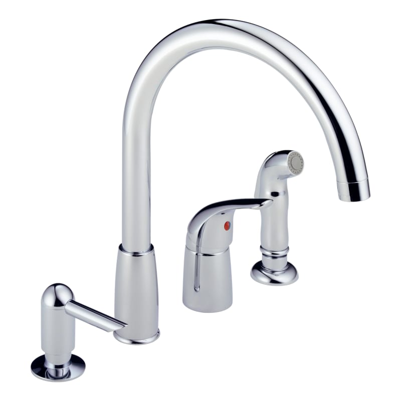 Peerless P88900lf Waterfall High Arc Swivel Kitchen Faucet Soap