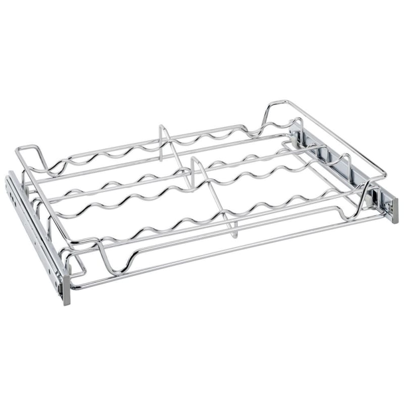 Rev-A-Shelf 5WSCR-18-1 Sidelines 18 Inch Pull Out Spice/Can Rack Chrome Storage and Organization Cabinet and Kitchen Organizers Spice Racks