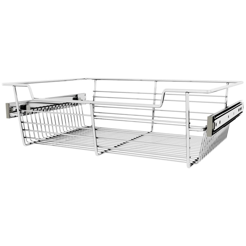 Rev-A-Shelf CBSL-181405-1 Sidelines 18   Wide x 5   High Pull Out Basket Chrome Storage and Organization Closet Organizers Pull Out Baskets 