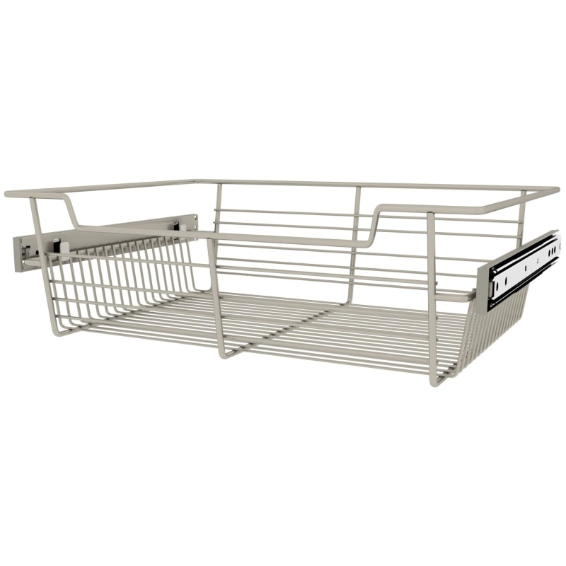 Rev-A-Shelf CBSL-181405-1 Sidelines 18   Wide x 5   High Pull Out Basket Satin Nickel Storage and Organization Closet Organizers Pull Out Baskets 
