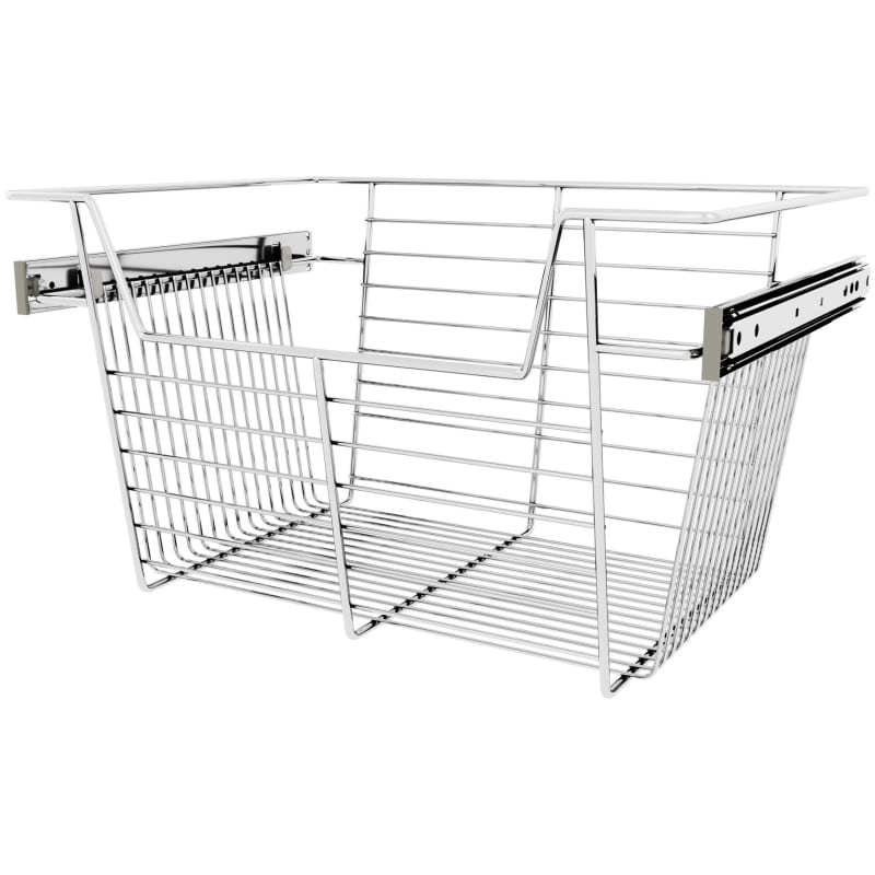 Rev-A-Shelf CBSL-181410-1 Sidelines 18   Wide x 10   High Pull Out Basket Chrome Storage and Organization Closet Organizers Pull Out Baskets 