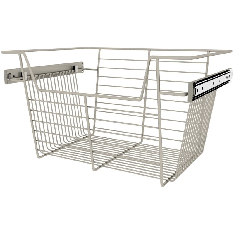 Rev-A-Shelf CBSL-181410-1 Sidelines 18   Wide x 10   High Pull Out Basket Satin Nickel Storage and Organization Closet Organizers Pull Out Baskets 