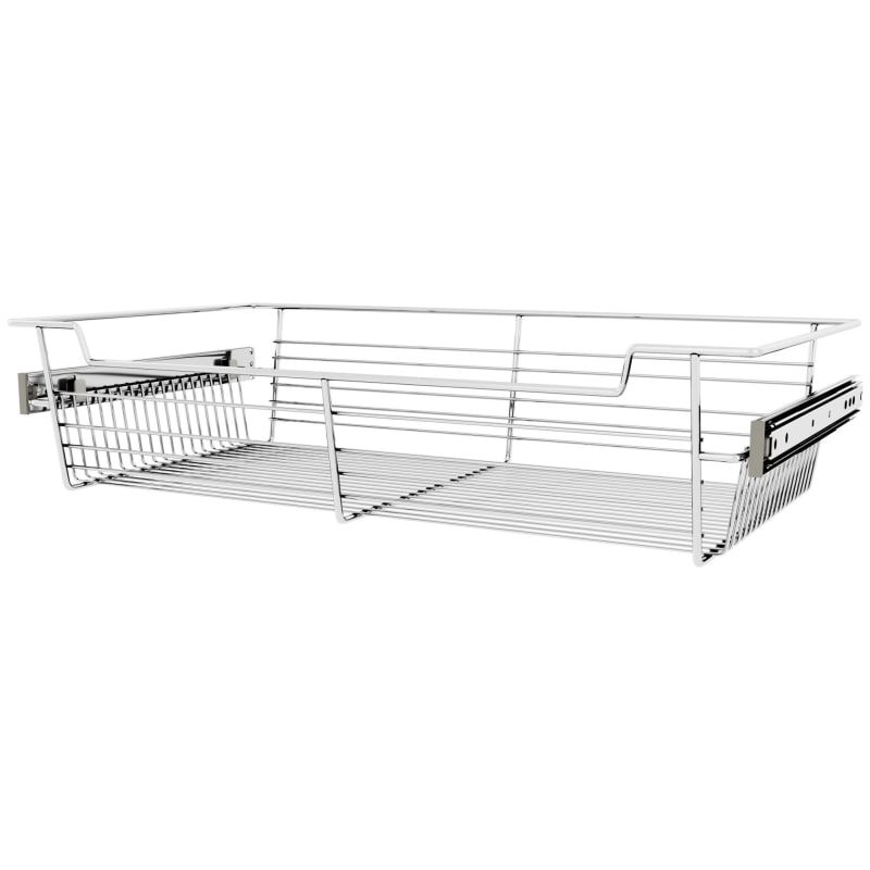 Rev-A-Shelf CBSL-241405-1 Sidelines 24   Wide x 5   High Pull Out Basket Chrome Storage and Organization Closet Organizers Pull Out Baskets 