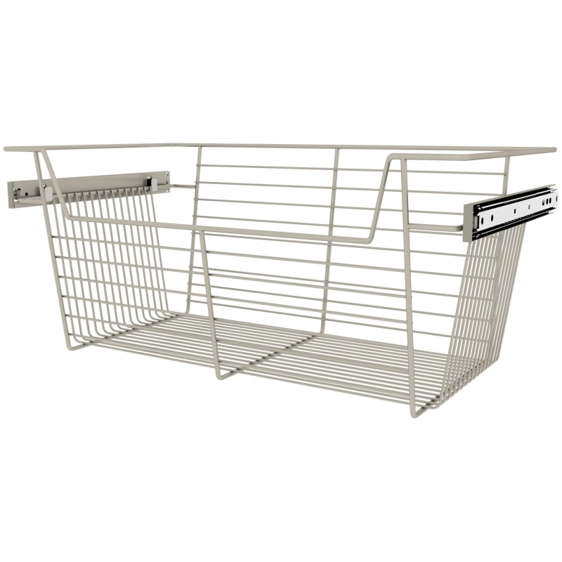 Rev-A-Shelf CBSL-241410-1 Sidelines 24   Wide x 10   High Pull Out Basket Satin Nickel Storage and Organization Closet Organizers Pull Out Baskets 