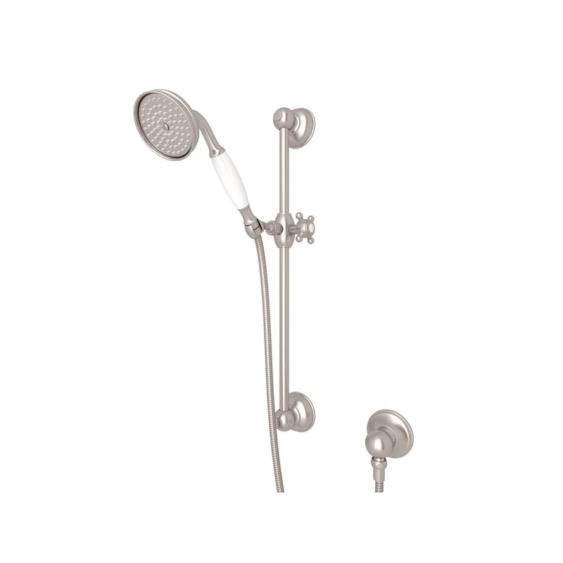 UPC 824438268579 product image for Rohl 1300ESTN Satin Nickel  Single Function Hand Shower with White | upcitemdb.com