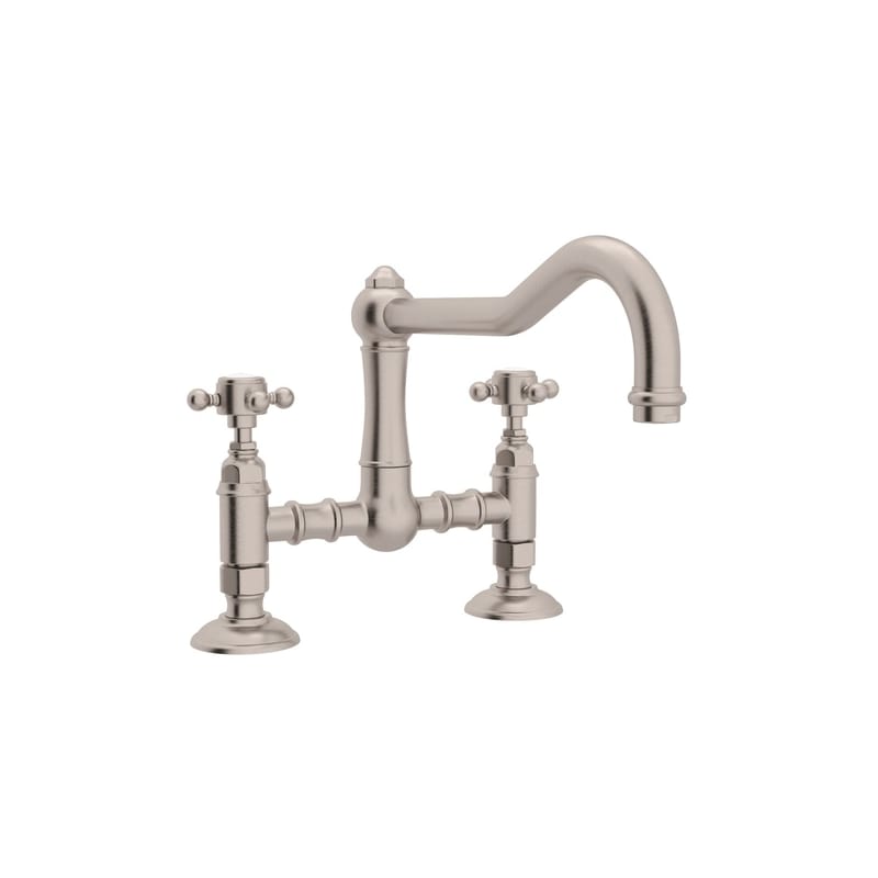 UPC 824438197176 product image for Rohl A1459XMSTN-2 Satin Nickel Country Kitchen Country Kitchen Bridge | upcitemdb.com