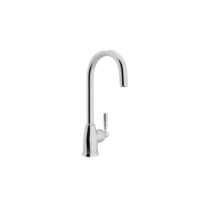 Rohl U.4842LS-2 Perrin and Rowe Holborn 1.8 GPM Deck Mounted Single Hole Faucet with Single Lever Metal Handle Polished Chrome Faucet Bar Single