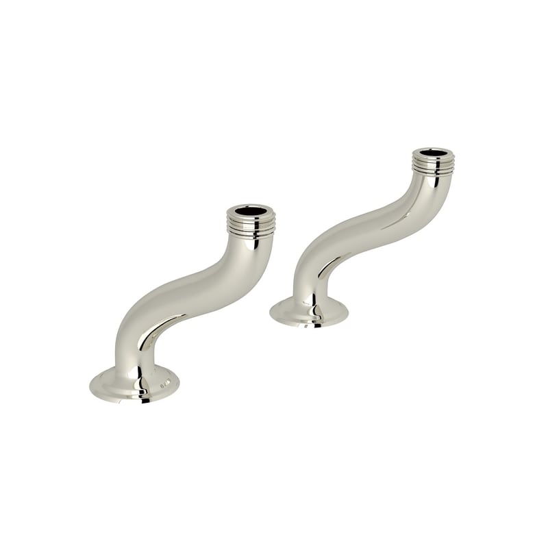 Perrin And Rowe U.6386 Brass Extended Deck Pillar Unions - Nickel