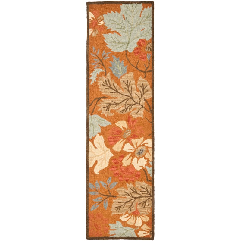 SAFAVIEH Blossom Charlotte Floral Wool Runner Rug  Rust/Multi  2ft 3in x 8ft 