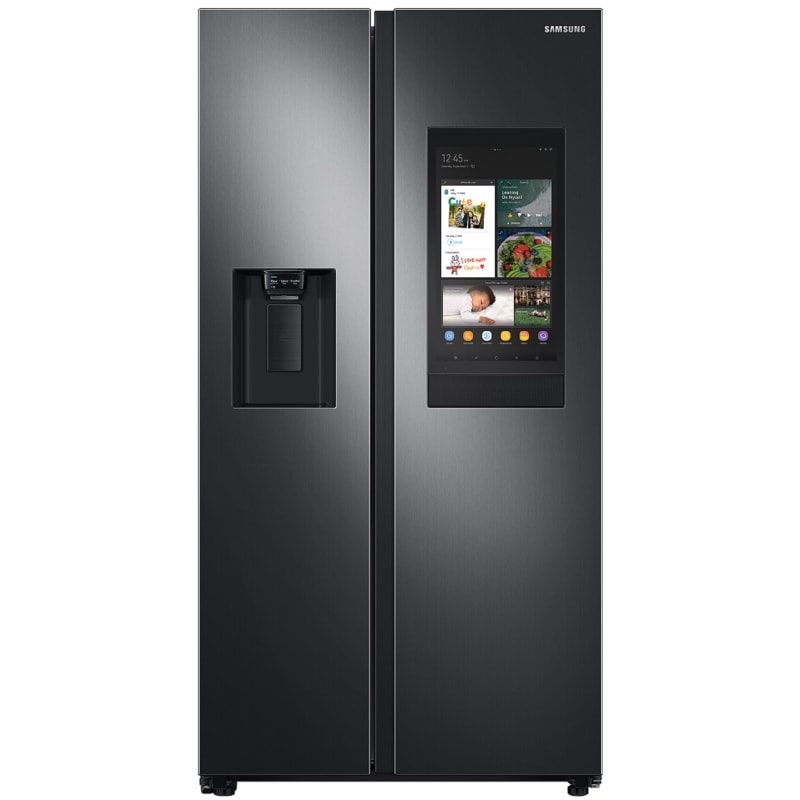 Samsung – 26.7 Cu. Ft. Side-by-Side Refrigerator with 21.5″ Touch-Screen Family Hub – Black Stainless Steel