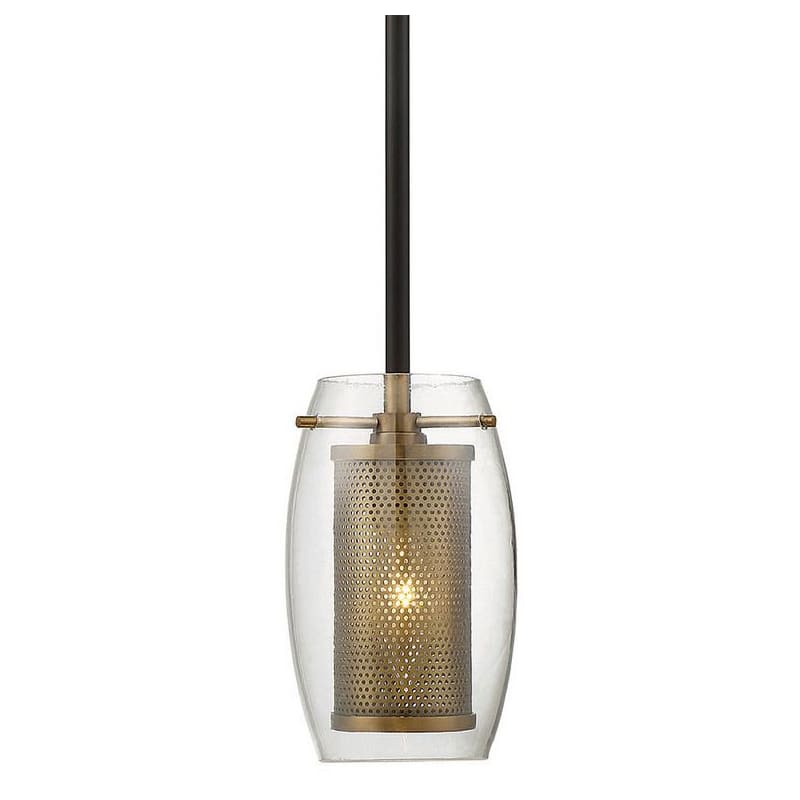 Savoy House 7 9064 1 Dunbar Single Light 4 3 Wide Mini Pendant With Mesh Inner Shade Warm Brass Bronze Accents Indoor Lighting Pendants Shefinds - Savoy House Dunbar Pendant