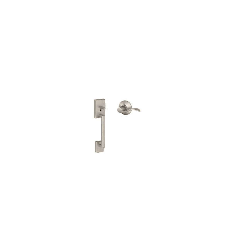 Schlage FE285-CEN-ACC-RH Century Lower Handleset for Schlage Deadbolts with Accent Interior Right Handed Lever Satin Nickel Door Hardware Handlesets