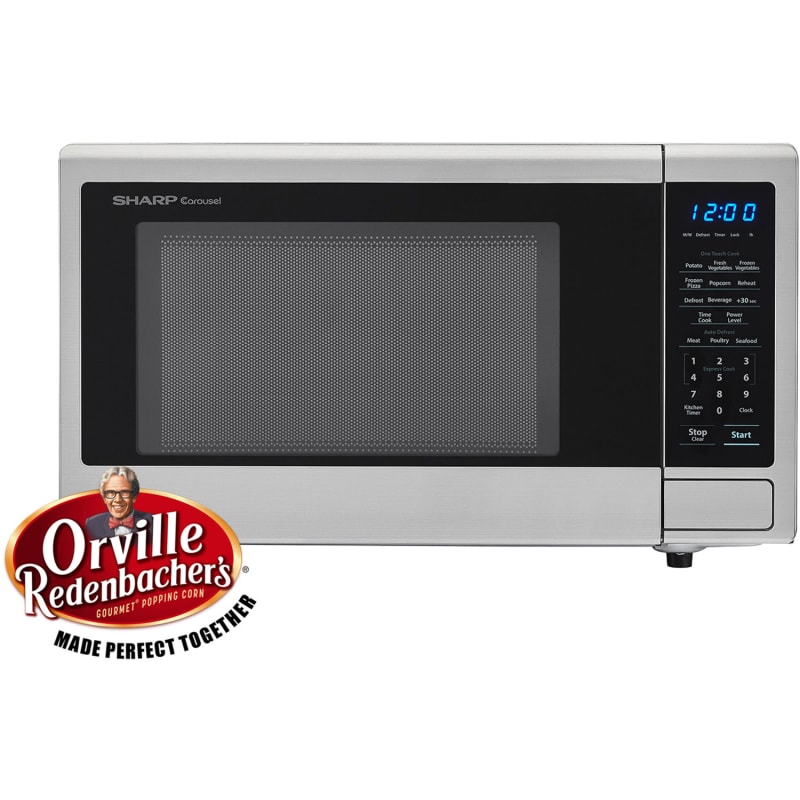 Sharp – Carousel 1.1 Cu. Ft. Mid-Size Microwave – Stainless Steel