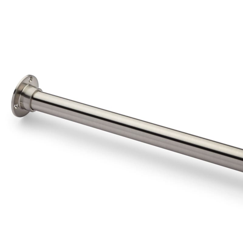 Build Com Inc For Signature Hardware, Brushed Nickel Shower Curtain Rod Straight Fixed