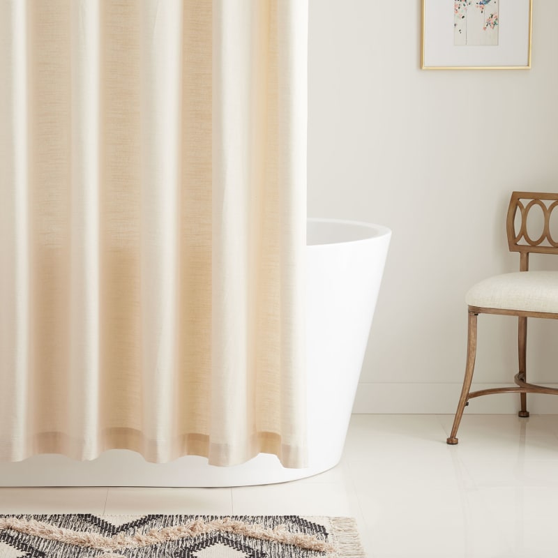 Cotton Shower Curtain Cream Bathroom, 72 X 70 Shower Curtain