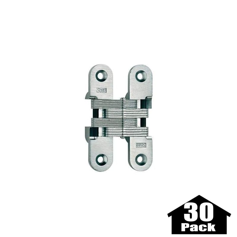 Mortise Mounting Unplated SOSS 216 Zinc Invisible Hinge with Holes for Wood or Metal Applications