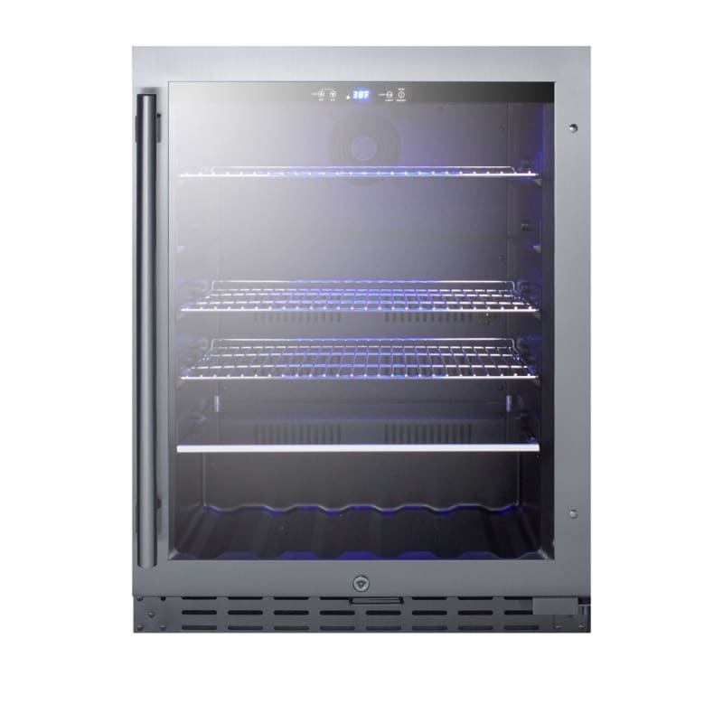 Summit ALBV2466 24 Inch Wide 4.2 Cu. Ft. Commercial Merchandiser Refrigerator ADA Compliant, Stainless Steel