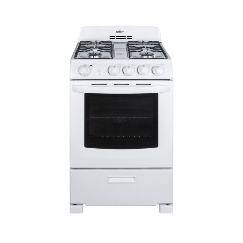 Summit RG244WS 24 Inch Wide 2.9 Cu. Ft. Free Standing Gas Range with Broiler Compartment White Cooking Appliances Ranges Gas Ranges
