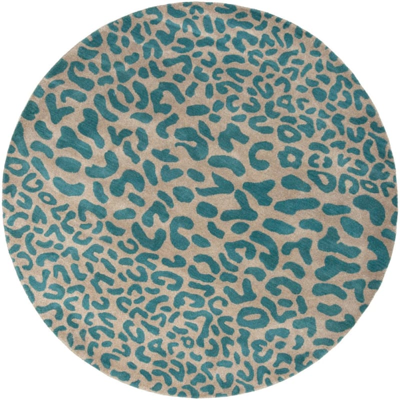 Surya Ath5120 8rd Athena 8 Round Wool Hand Tufted Animal Print