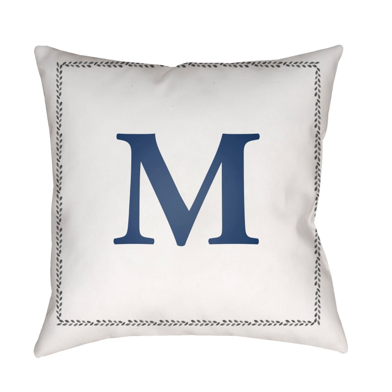 Surya Int M 2020 Initials 20 Wide Square Typography Polyester Int M 2020 Initials 20 Wide Square
